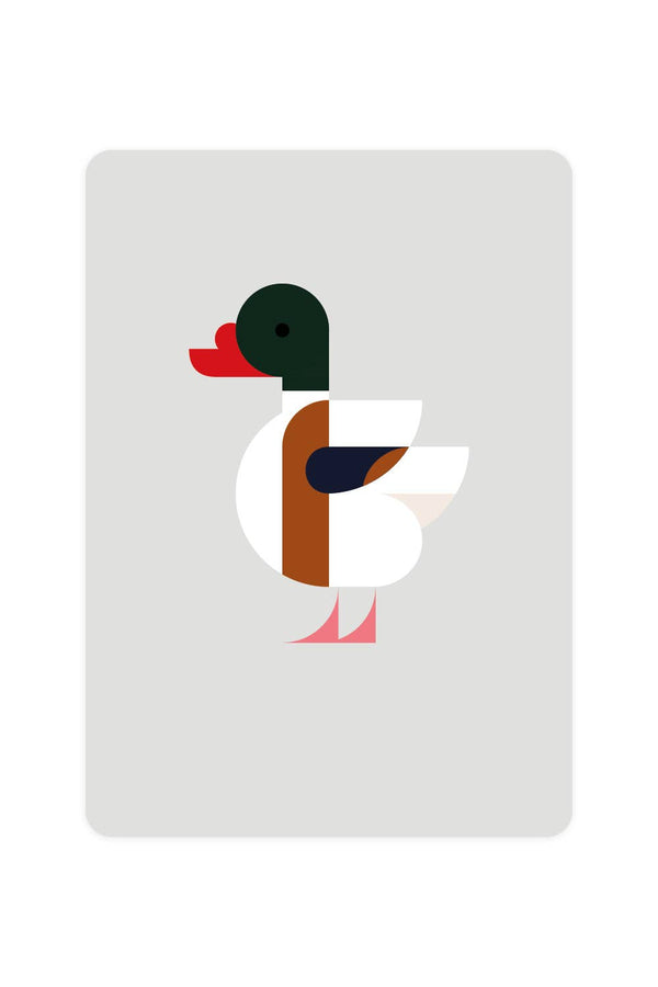 Ansichtkaart met bergeend