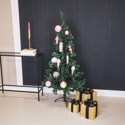 Cadeau de Noël à LED - S3 - Polystyrène - Or/Noir - 15/20/25 cm