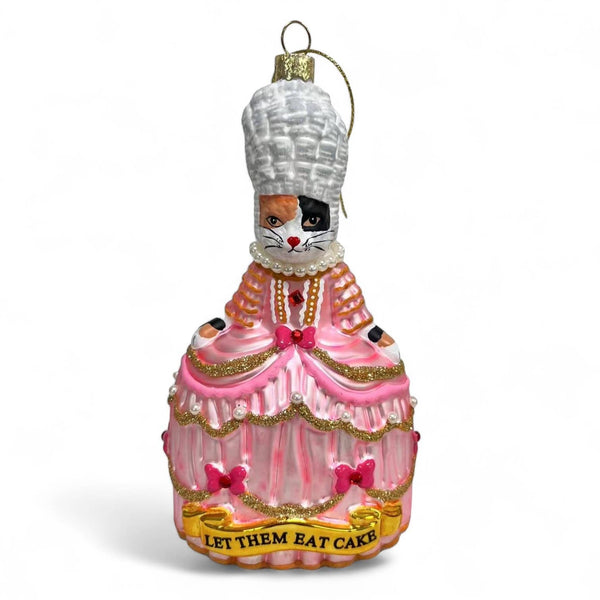 Kerstbal Calico Cat Marie Antoinette “Laat ze eten”