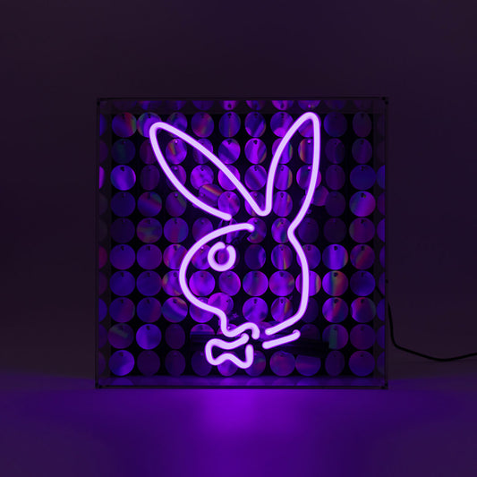 Playboy X Locomocean - Disco Bunny - Glass Neon Box Sign