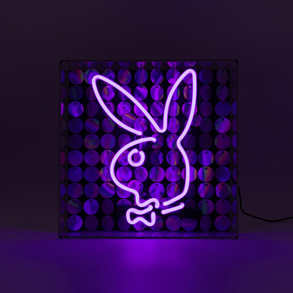 Playboy X Locomocean - Disco Bunny - Glass Neon Box Sign