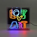 'Love Art' Glass Neon Box Sign