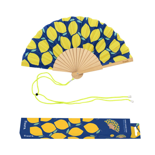 Éventail Mini Imprimé Citrons – Fisura
