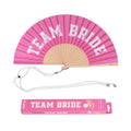 Éventail « Team bride » Rose