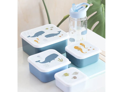 Pack de 4 Boîtes à Goûter et Déjeuner - Océan