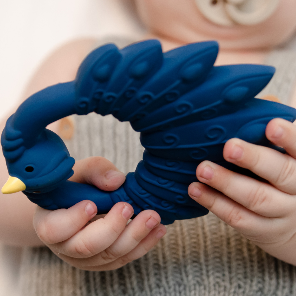 Anneau de dentition Paon Bleu