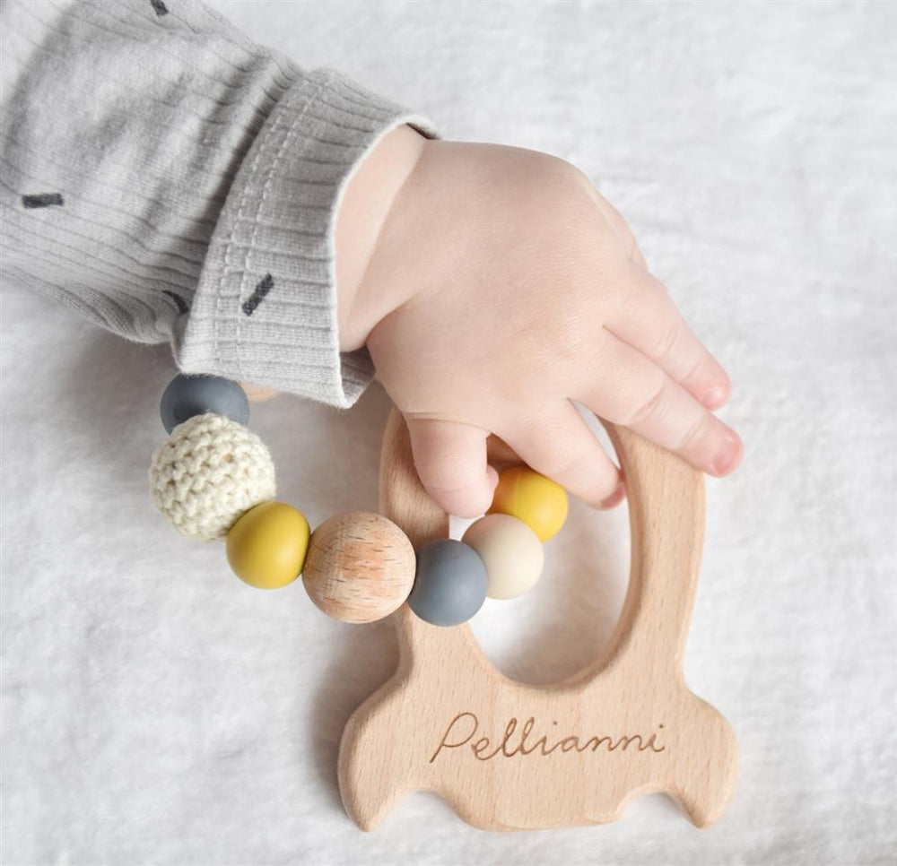 Rocket Teething Ring Mustard