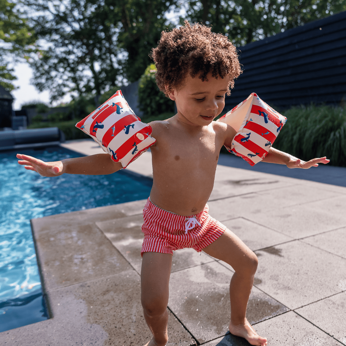 Arm Bands - Red/White - Ocean Stripes