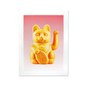 A3 Risograph Art Print Lucky Cat Fishing