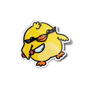 Duck With Knife and Sunglasses Sticker
