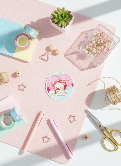 Autocollant Canard Champignon Rond