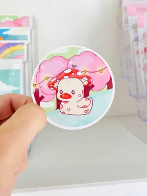 Round Mushroom Duck Sticker