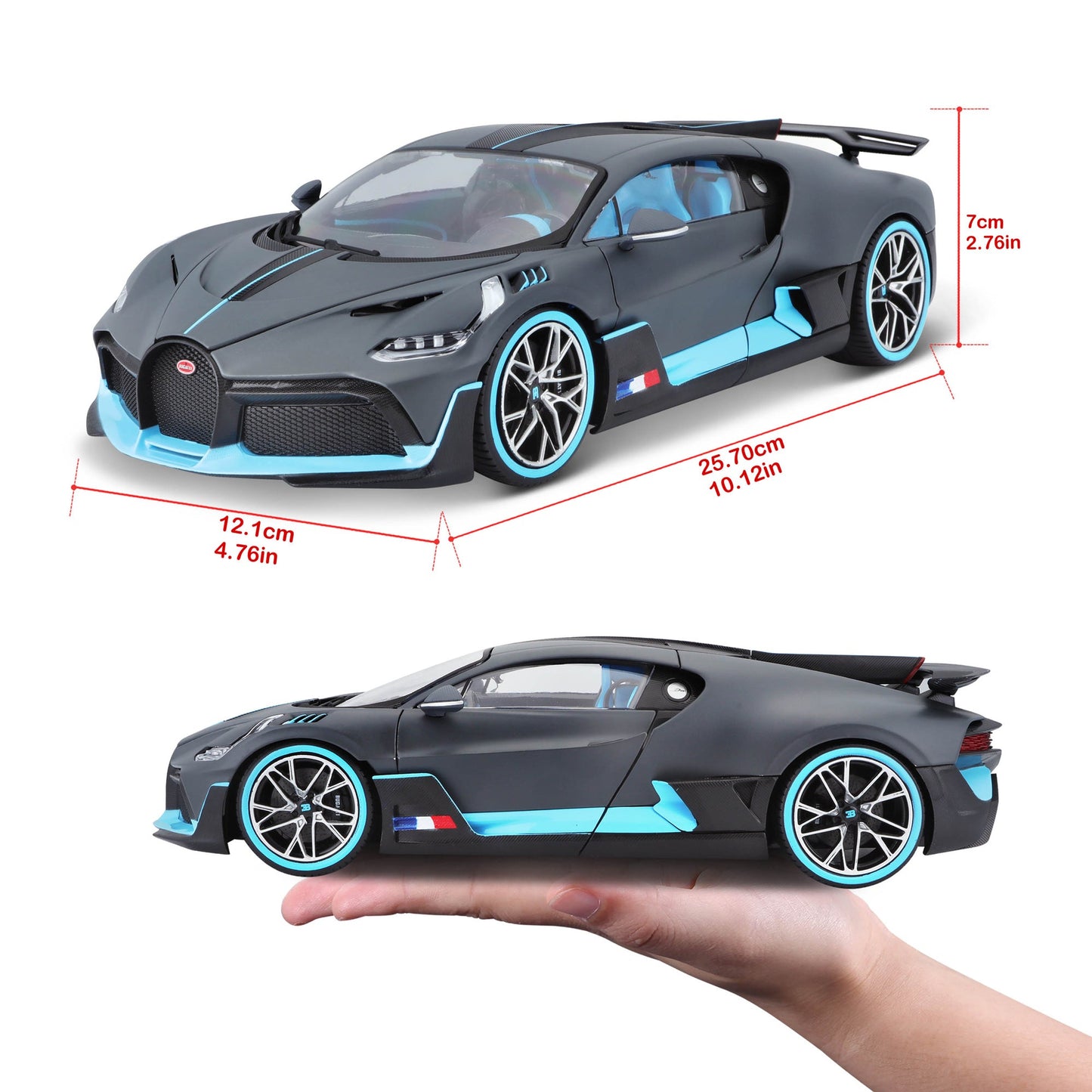 1:18 BUGATTI DIVO FLAT GRIS FONCÉ