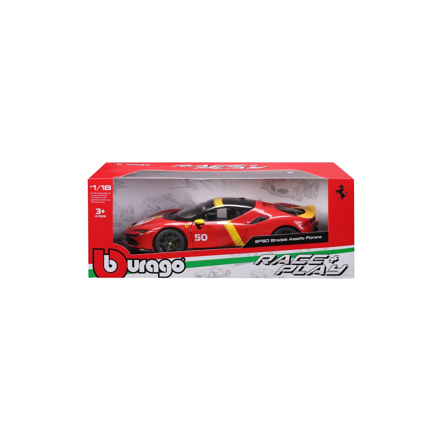 1:18 FERRARI RACE &amp; PLAY SF90 STRADALE ASSETTO FIORANA