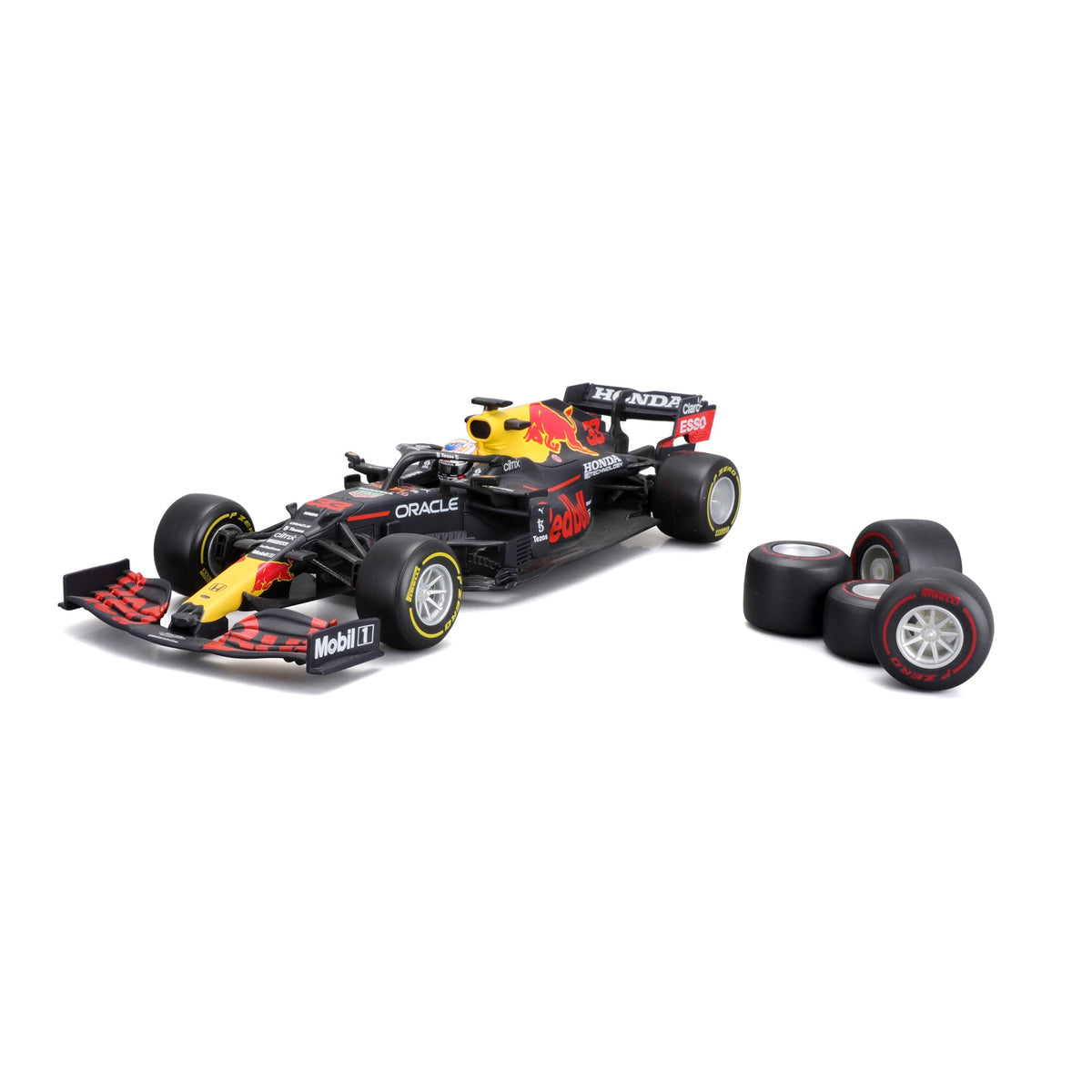 VOITURE DE COURSE RED BULL F1 À CHANGEMENT DE PNEUS (2021) 1:24 VERSTAPPEN PLAYSET