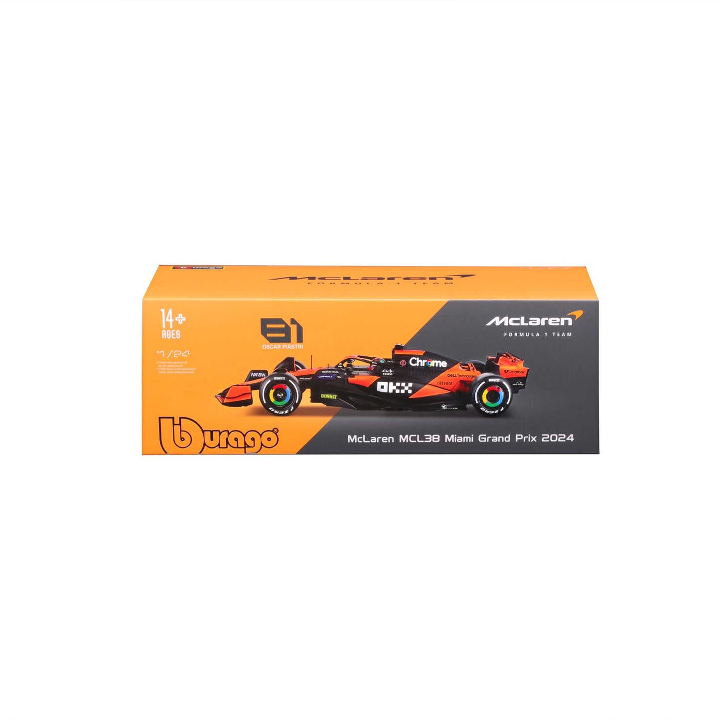 1:24 F1 MCLAREN MCL38 2024 WITH PIASTRI HELMET