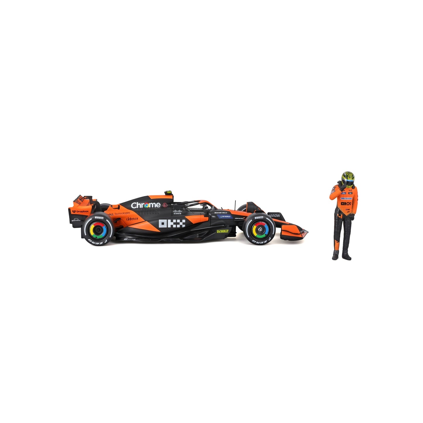 1:24 F1 MCLAREN MCL38 2024 WITH NORRIS DRIVER FIGURE