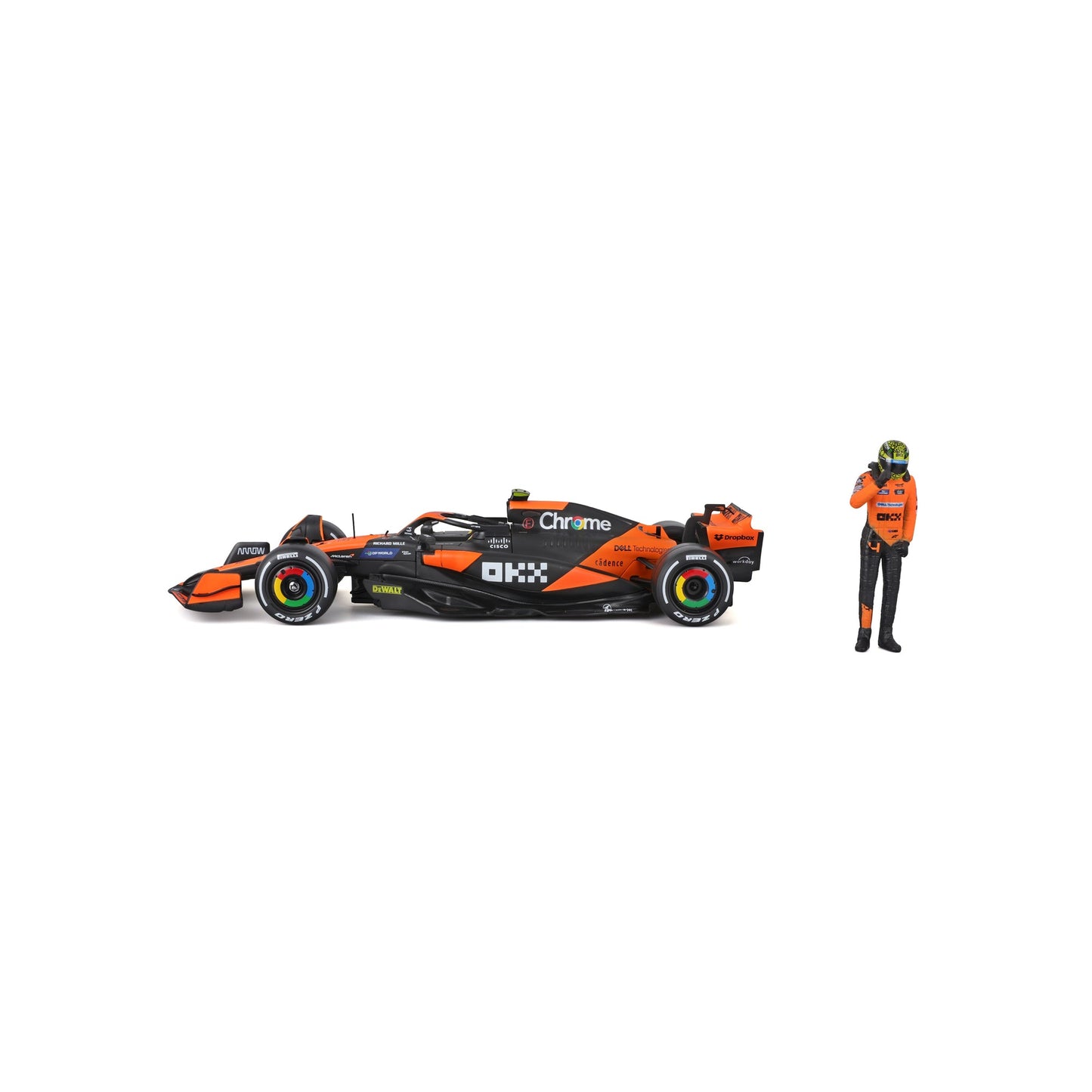 1:24 F1 MCLAREN MCL38 2024 WITH NORRIS DRIVER FIGURE