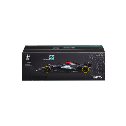 1:24 F1 MERCEDES AMG W15 2024 WITH HELMET RUSSELL