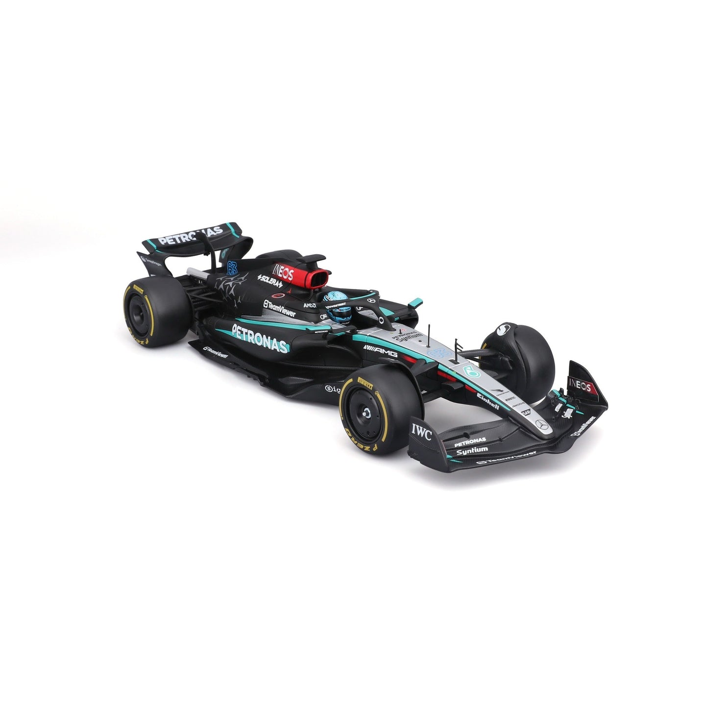 1:24 F1 MERCEDES AMG W15 2024 WITH HELMET RUSSELL