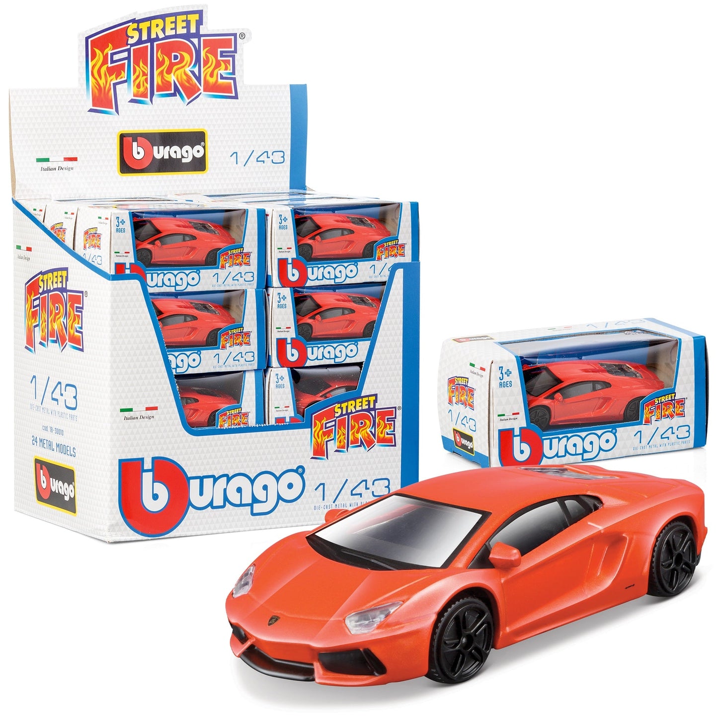 1:43 STREET FIRE DISTRIBUTEUR D'ASSORTIMENT LAMBORGHINI