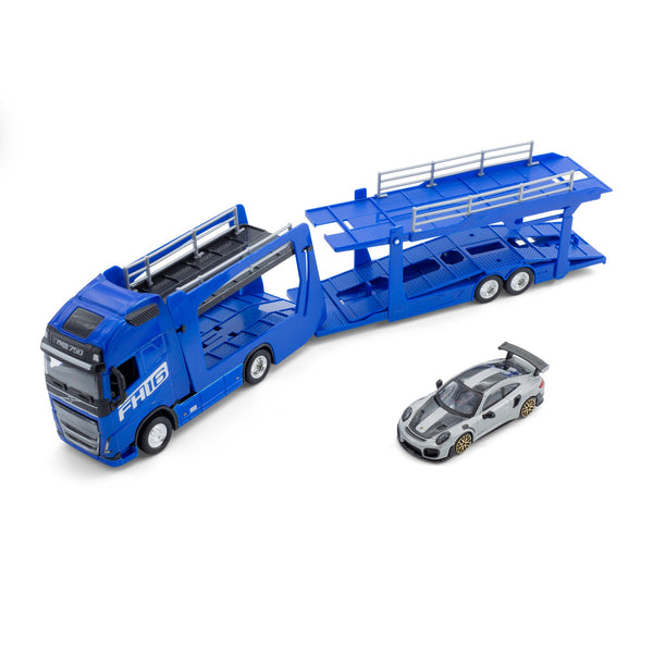 1:43 STREET FIRE MULTICAR CARRIER - VOLVO FH16 GLOBETROTTER 750 XXL (BLEU)