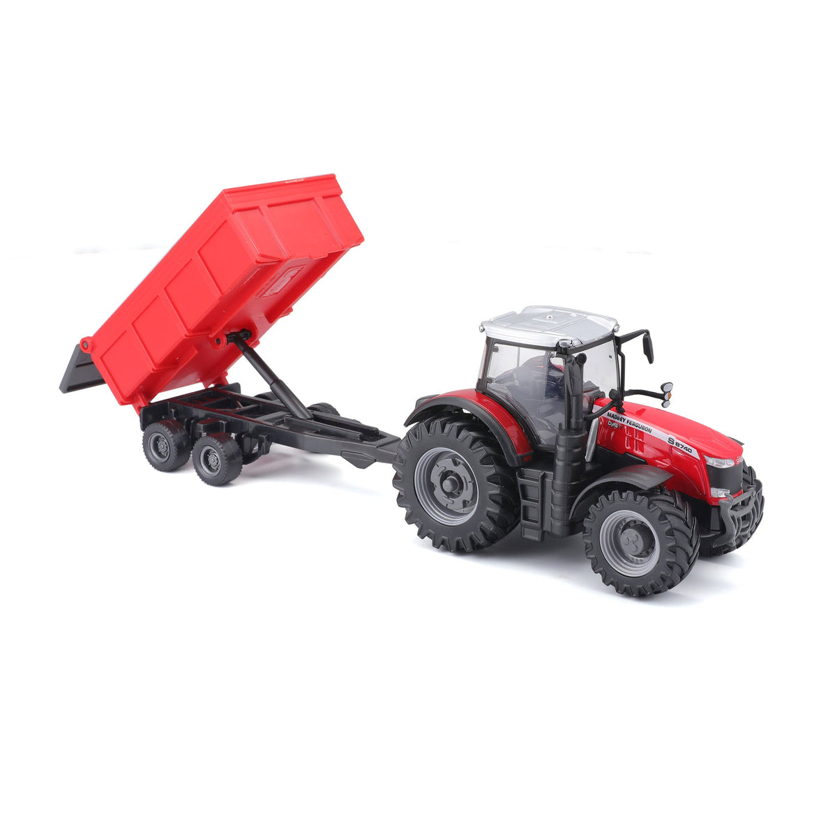 TRACTEUR MASSEY FERGUSSON 8740S DE 10 CM AVEC REMORQUE BASCULANTE