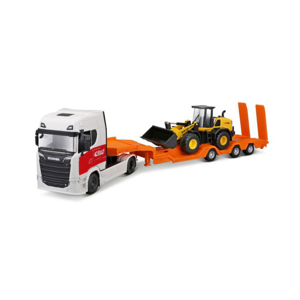 1:43 VÉHICULE DE POMPIERS DE RUE SCANIA AVEC VÉHICULE DE CONSTRUCTION