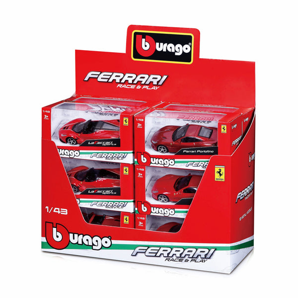 1:43 FERRARI RACE &amp; PLAY - DISTRIBUTEUR 12 PIÈCES