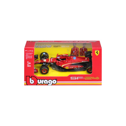 1:43 F1 2024 FERRARI SF-24 SAINZ DANS UN DISTRIBUTEUR DE 12 PIÈCES