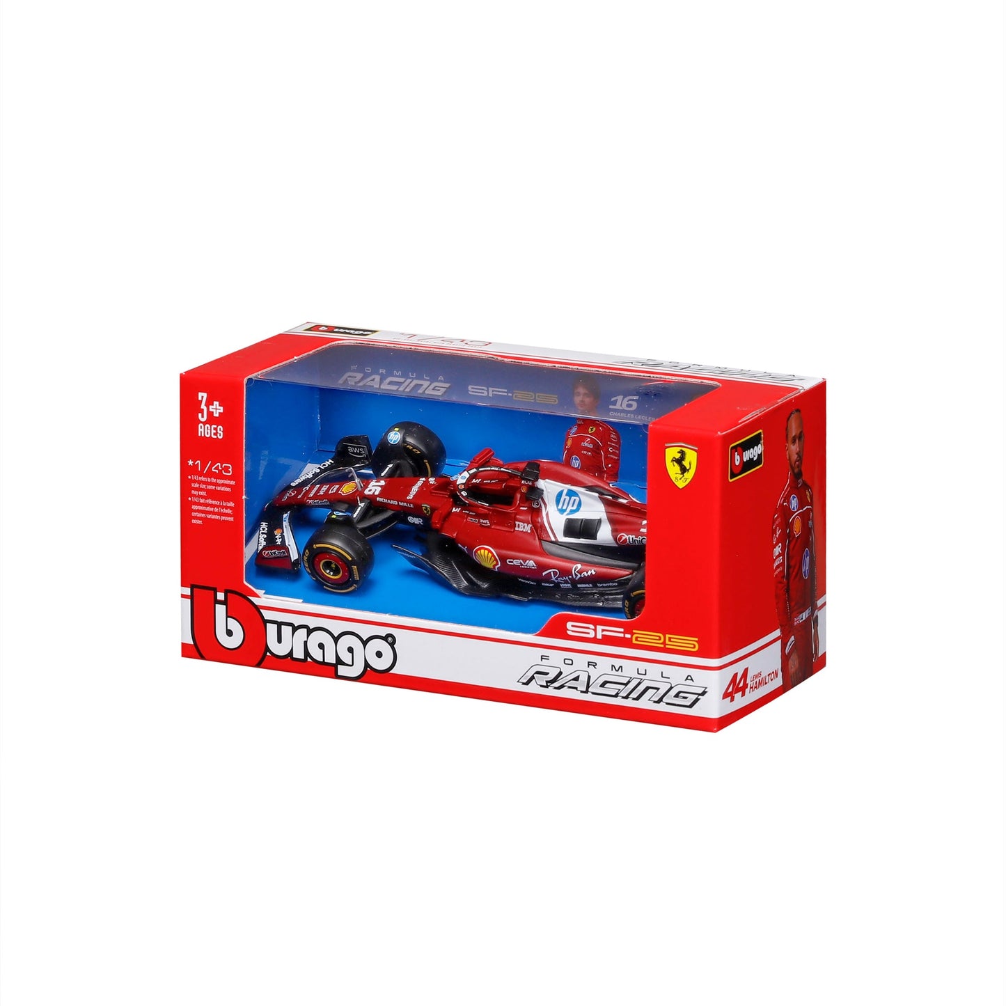 1:43 F1 FERRARI SF-25 2025 LECLERC IN 12PC DISPENSER