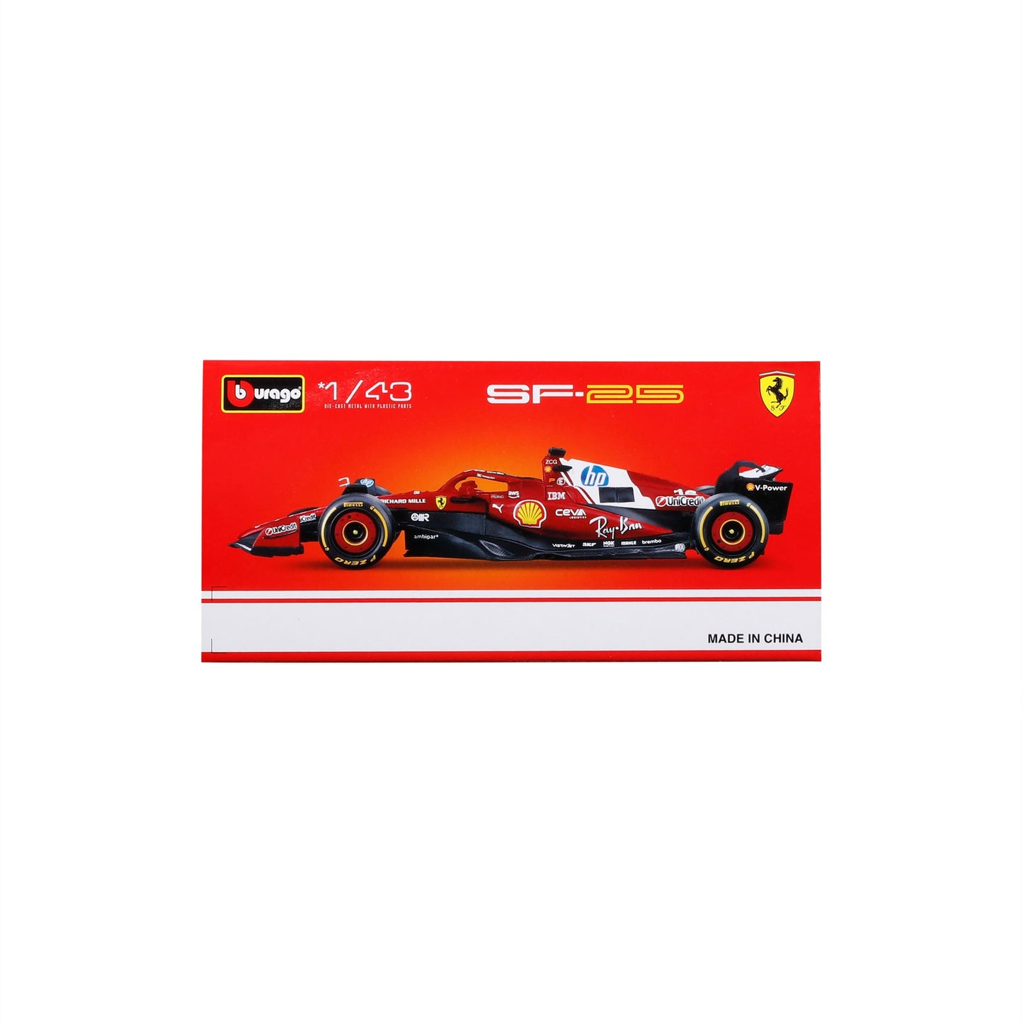 1:43 F1 FERRARI SF-25 2025 LECLERC IN 12PC DISPENSER