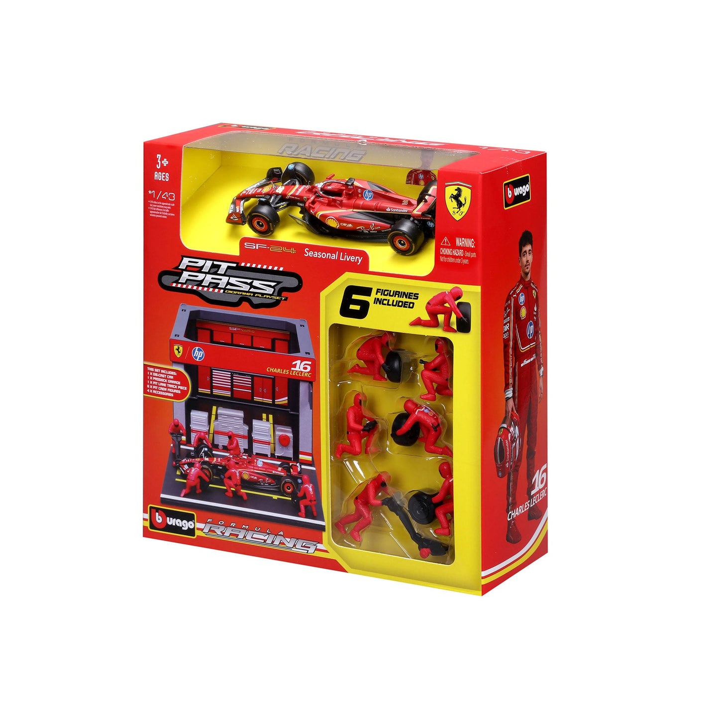 1:43 F1 FERRARI SF-24 2024 PIT PASS DIORAMA LECLERC