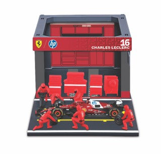 1:43 F1 FERRARI SF-25 2025 PIT PASS DIORAMA LECLERC