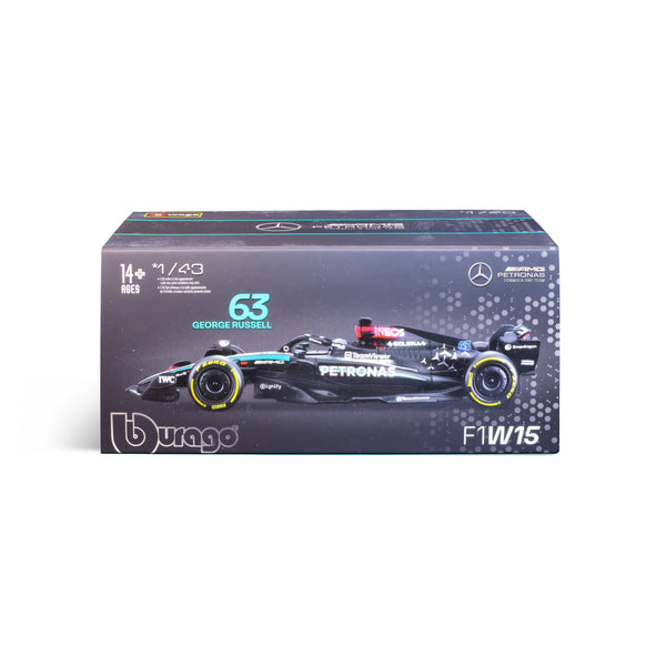 1:43 F1 MERCEDES AMG W15 2024 AVEC CASQUE RUSSELL