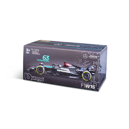 1:43 F1 MERCEDES AMG W15 2024 AVEC CASQUE RUSSELL