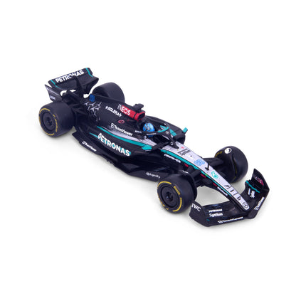1:43 F1 MERCEDES AMG W15 2024 AVEC CASQUE RUSSELL