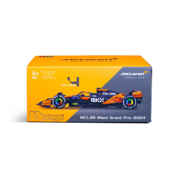 1:43 F1 MCLAREN MCL38 2024 AVEC CASQUE NORRIS