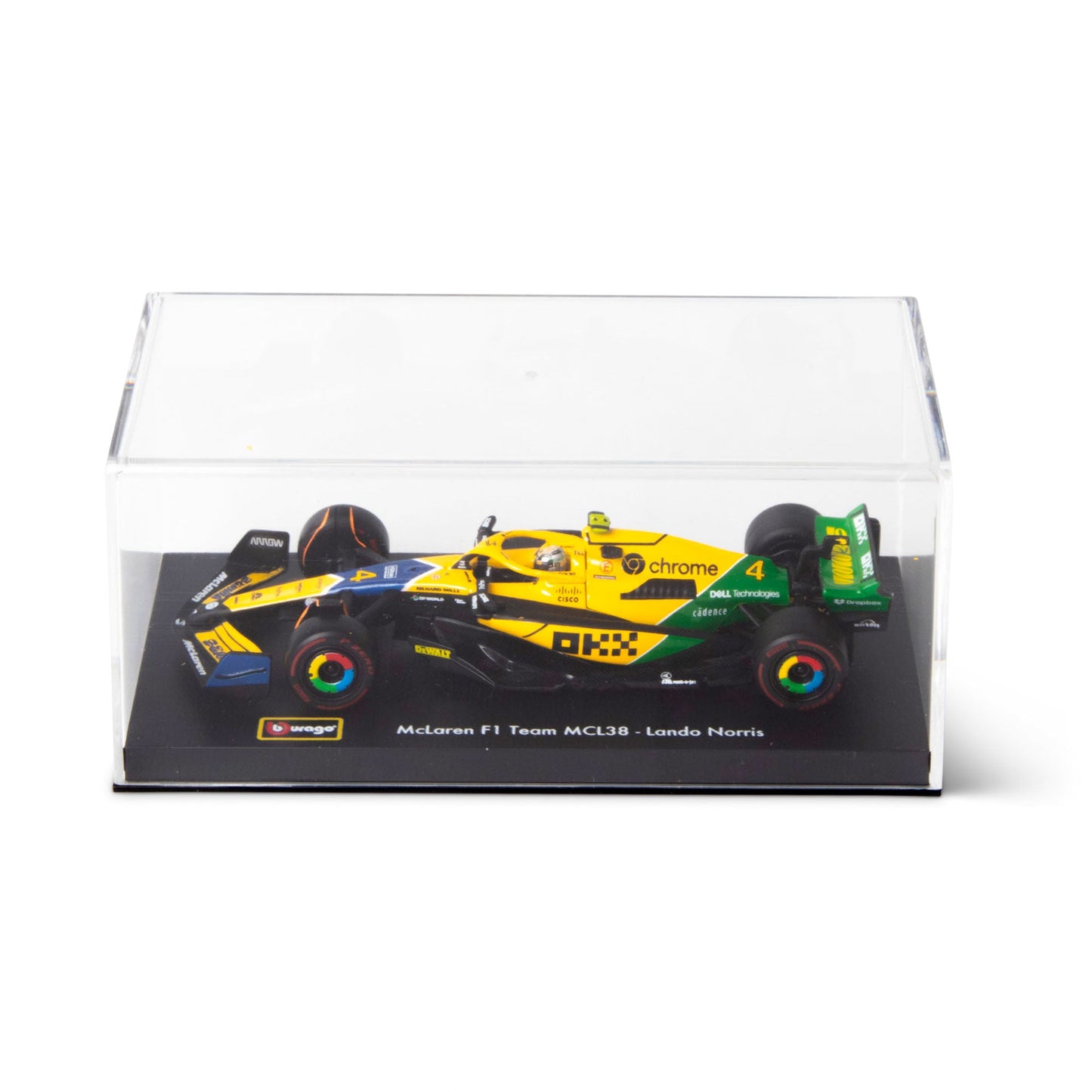1:43 F1 MCLAREN MCL38 2024 WITH NORRIS SENNA LIVERY HELMET