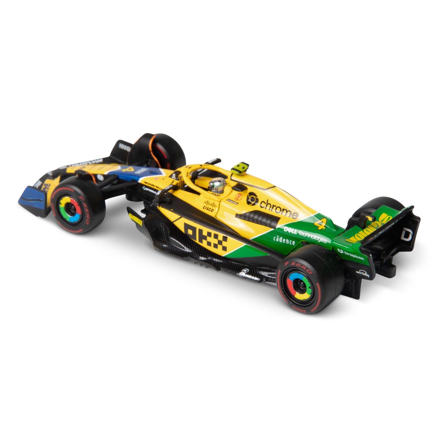 1:43 F1 MCLAREN MCL38 2024 WITH NORRIS SENNA LIVERY HELMET
