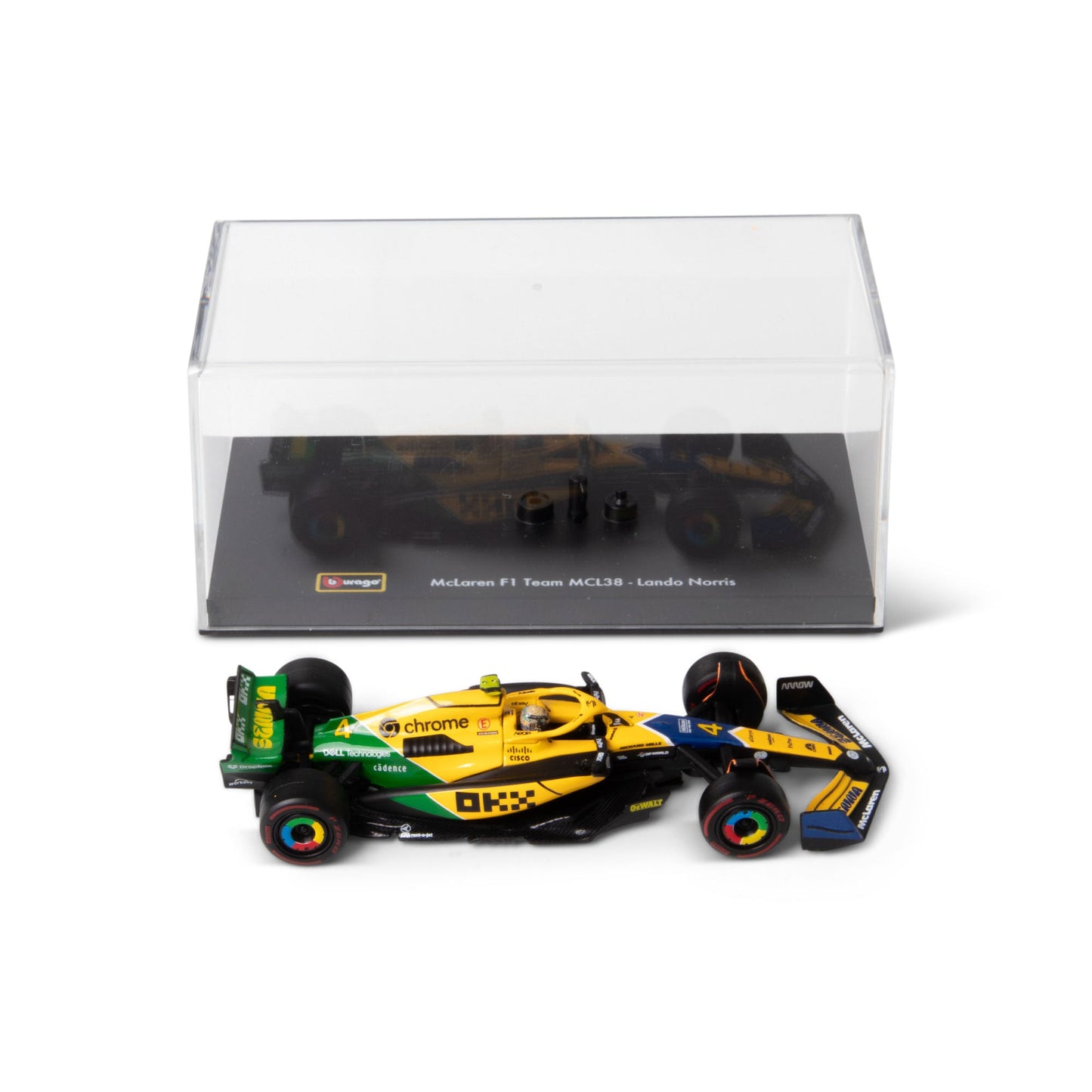 1:43 F1 MCLAREN MCL38 2024 WITH NORRIS SENNA LIVERY HELMET