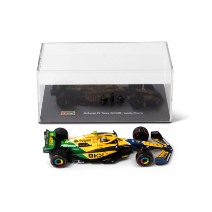 1:43 F1 MCLAREN MCL38 2024 WITH NORRIS SENNA LIVERY HELMET