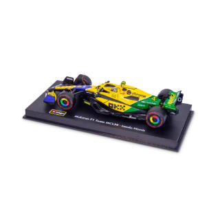 1:43 F1 MCLAREN MCL38 2024 WITH NORRIS SENNA LIVERY HELMET