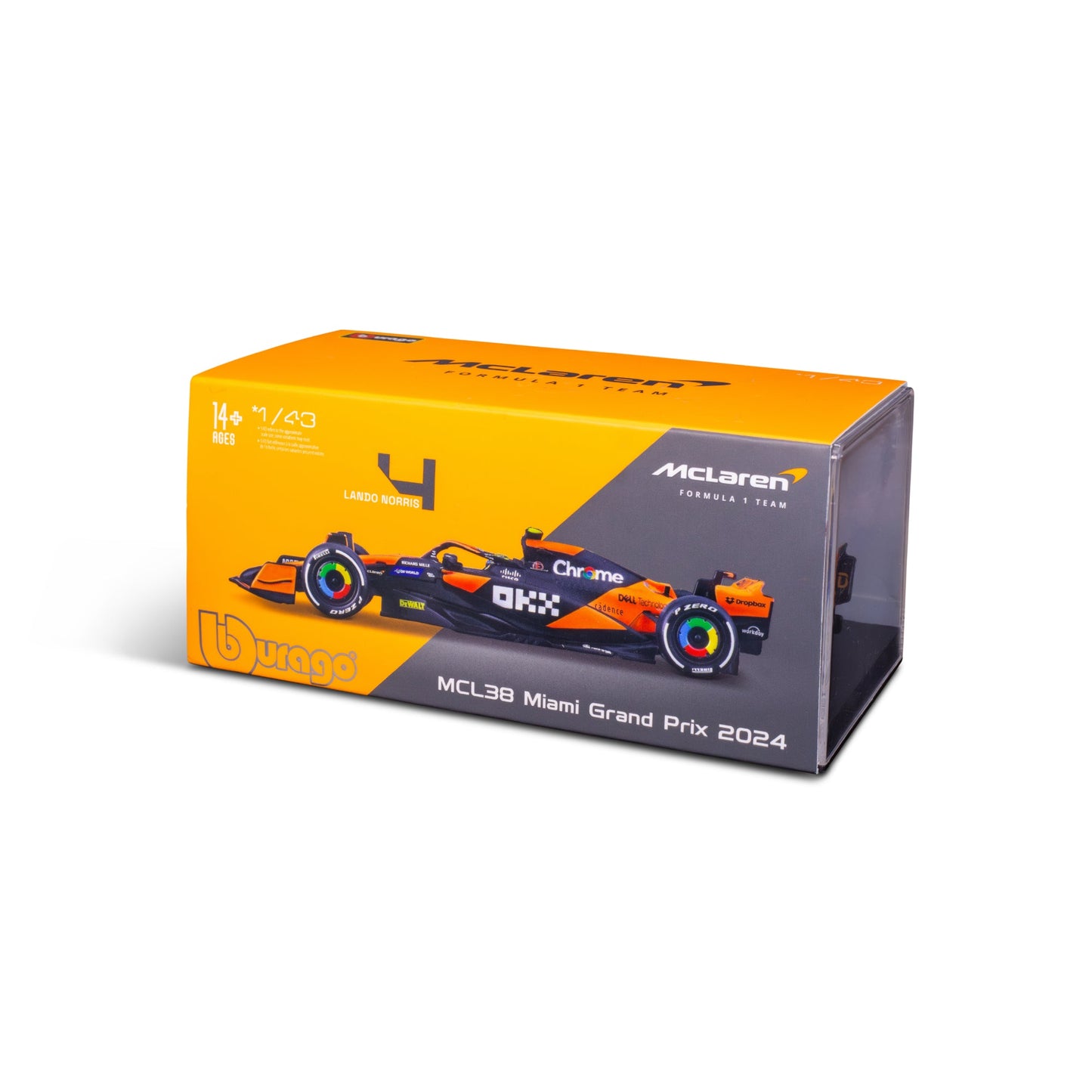 1:43 F1 MCLAREN MCL38 2024 WITH NORRIS HELMET