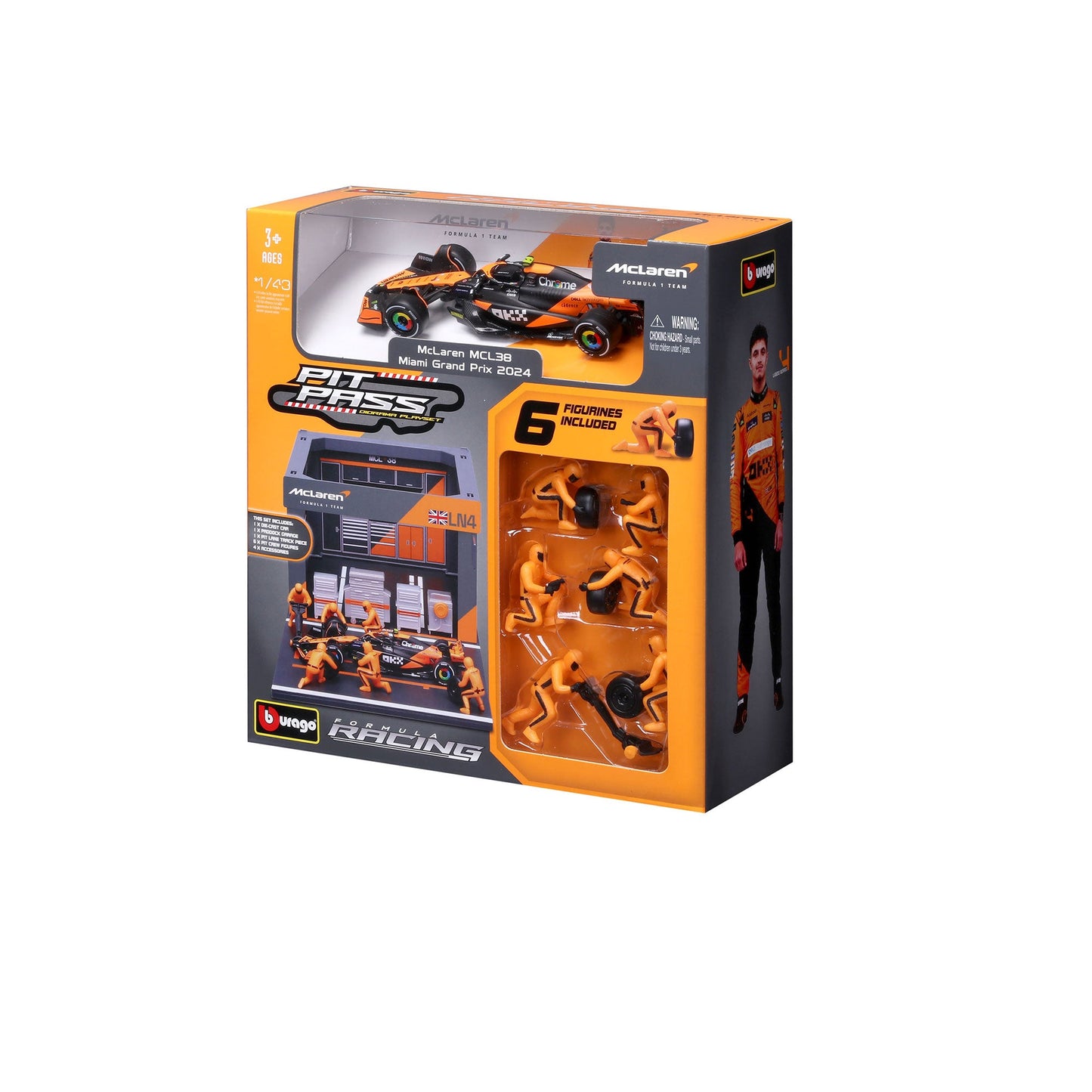 1:43 F1 MCLAREN MCL38 2024 DIORAMA PASSAGE AUX STANDS NORRIS