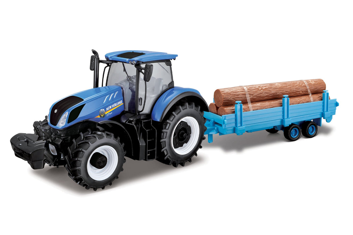 TRACTEUR NEW HOLLAND T7.315 AVEC REMORQUE À GRUMES 1:32