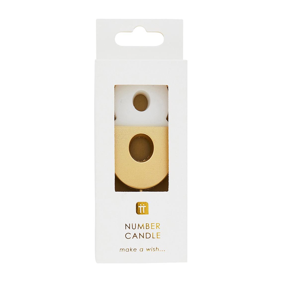 White & Gold Birthday Number Candle - 8