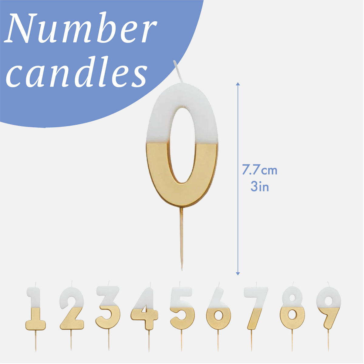White & Gold Birthday Number Candle - 5