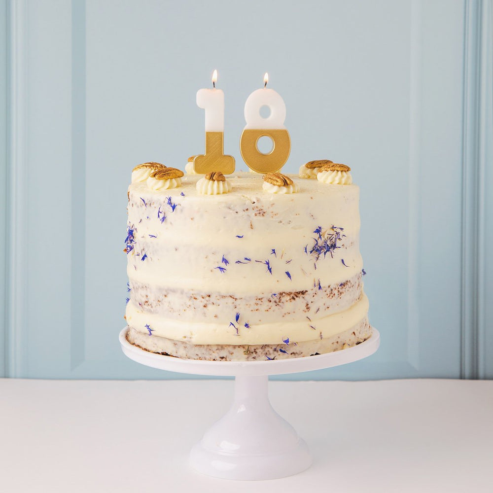 White & Gold Birthday Number Candle - 1