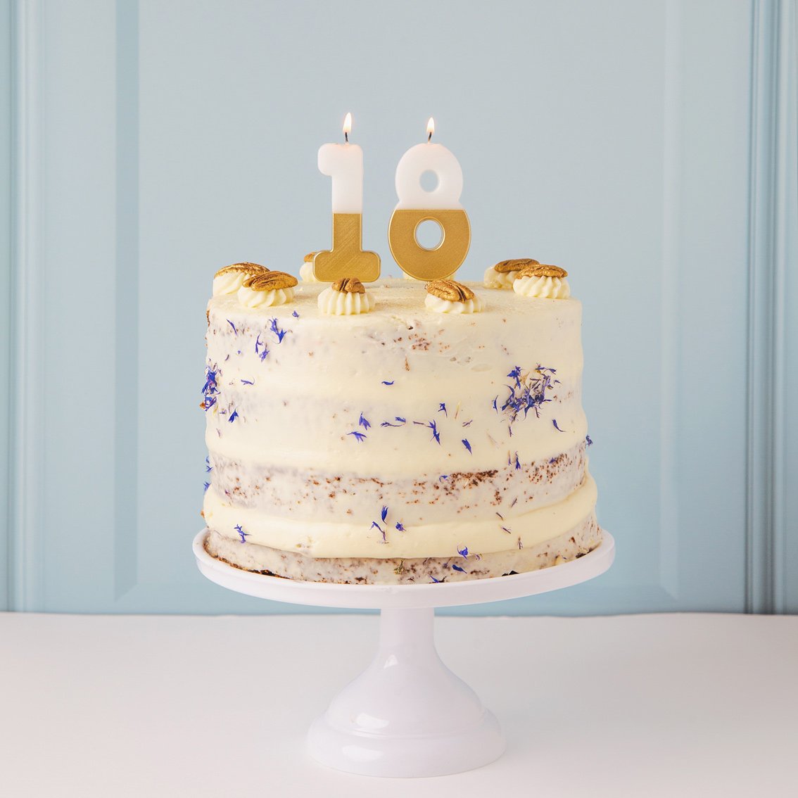 White & Gold Birthday Number Candle - 1